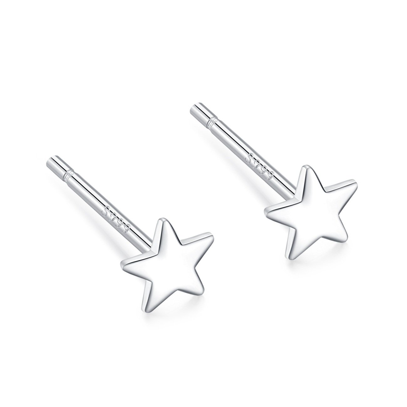 Kolczyki Srebro 925 Gwiazdy Sztyft