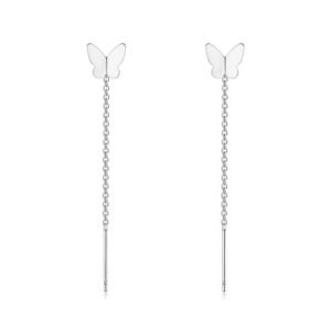 Kolczyki Srebro 925 Łańcuszki Motylki