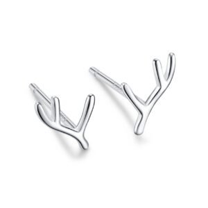 Kolczyki Srebro 925 Rogi Jelenia Sztyft