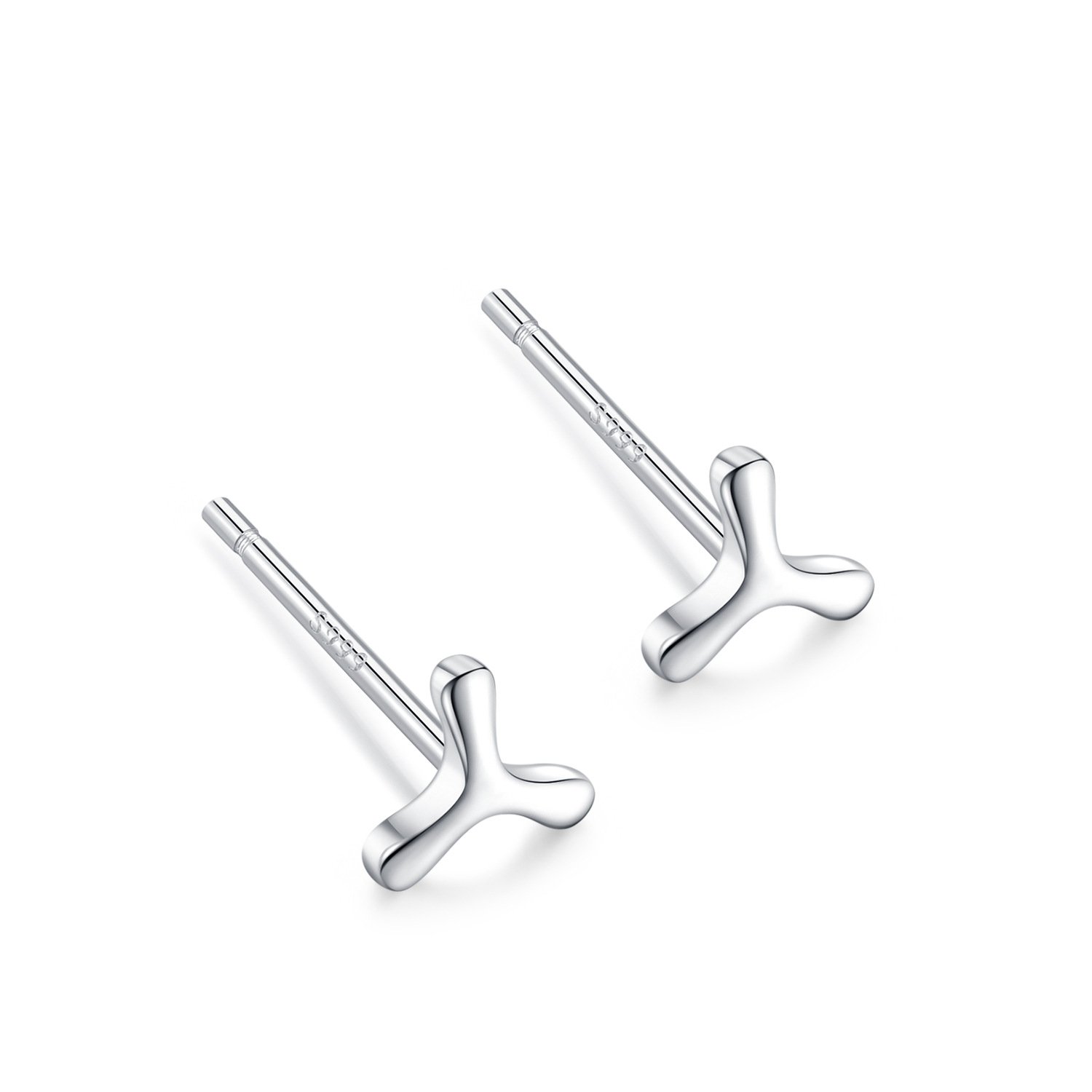 Kolczyki Srebro 925 Trójpłatki Sztyft