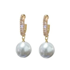 Kolczyki złote białe perły