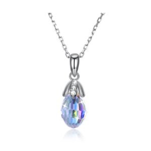Naszyjnik Srebro 925 cyrkonia Swarovski Kropla