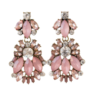 Kolczyki sztyfty różowe kryształy