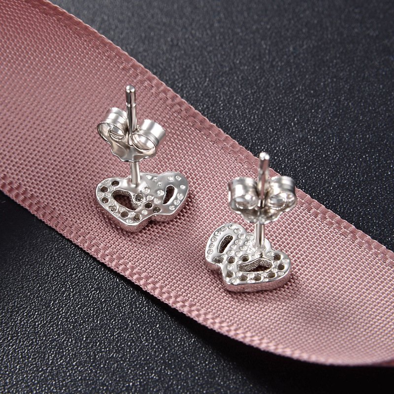 Kolczyki Srebro 925 Złączone serca - obrazek 3