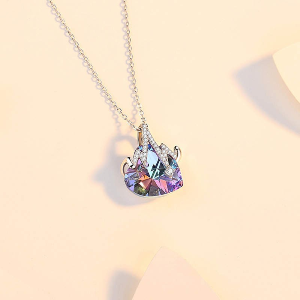 Naszyjnik Srebro 925 cyrkonia Swarovski Rytm serca - obrazek 4