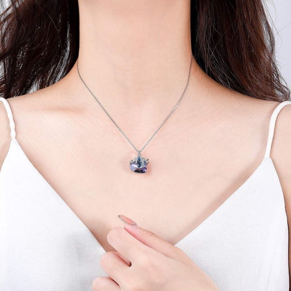 Naszyjnik Srebro 925 cyrkonia Swarovski Rytm serca - obrazek 5
