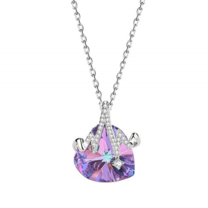 Naszyjnik Srebro 925 cyrkonia Swarovski Rytm serca