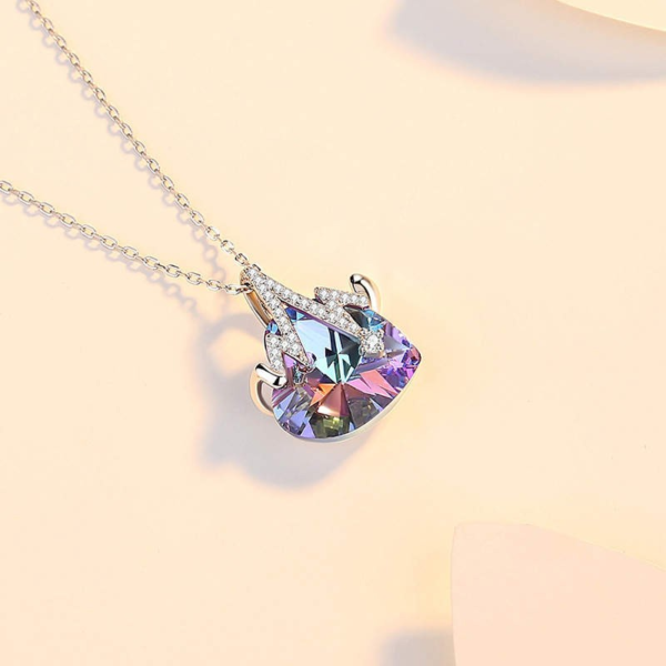 Naszyjnik Srebro 925 cyrkonia Swarovski Rytm serca - obrazek 3