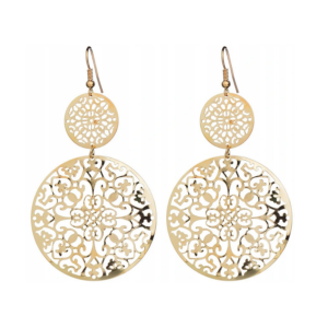 Kolczyki złote ażurowe koła mandala