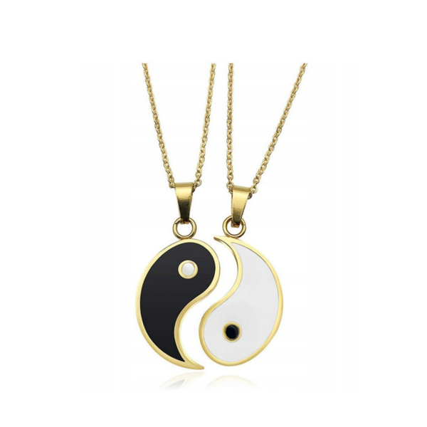 Naszyjnik Złoty 2w1 Yin Yang Przyjaźń
