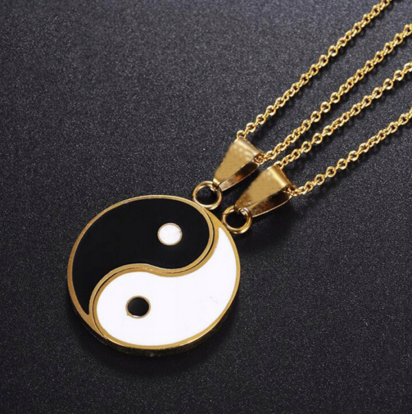 Naszyjnik Złoty 2w1 Yin Yang Przyjaźń - obrazek 3