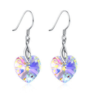 Kolczyki Srebro 925 Serca cyrkonie Swarovski