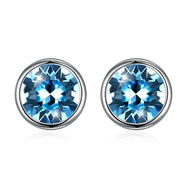 Kolczyki Srebro 925 Błękitne cyrkonie Swarovski
