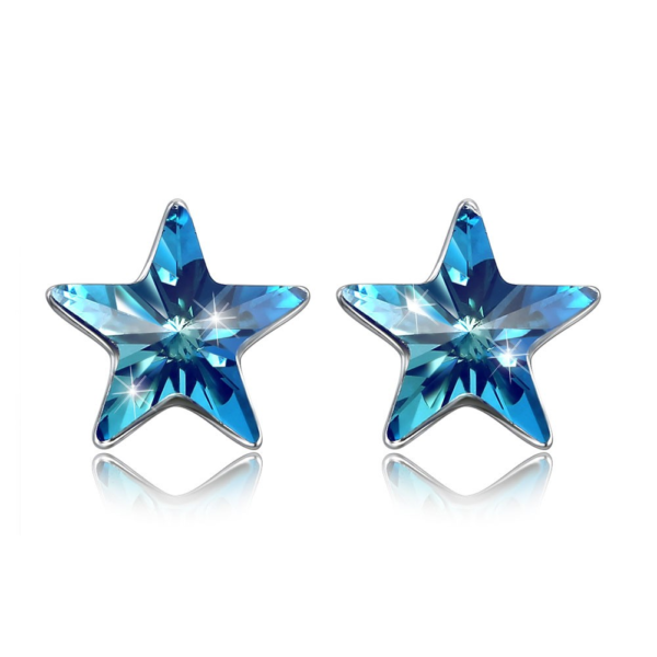 Kolczyki Srebro 925 Gwiazdki cyrkonie Swarovski