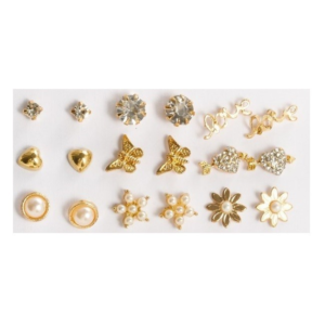 Kolczyki złote 9 par