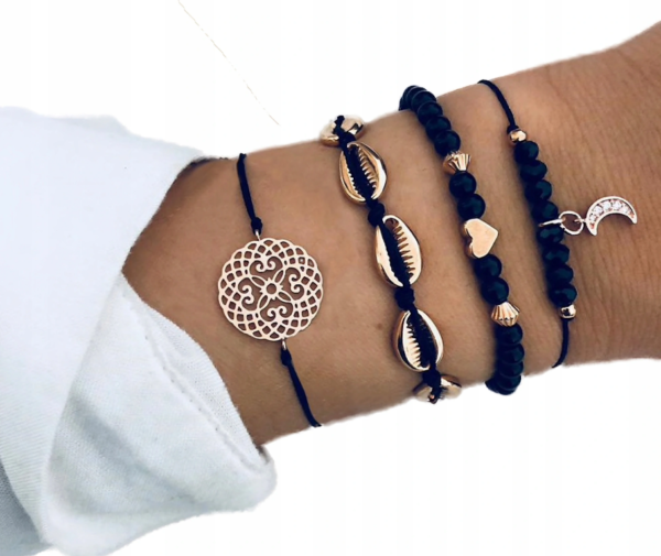 Zestaw bransoletek mandala księżyc