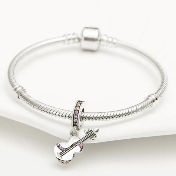 Zawieszka charms do pandory Srebro próby 925 Skrzypce - obrazek 3