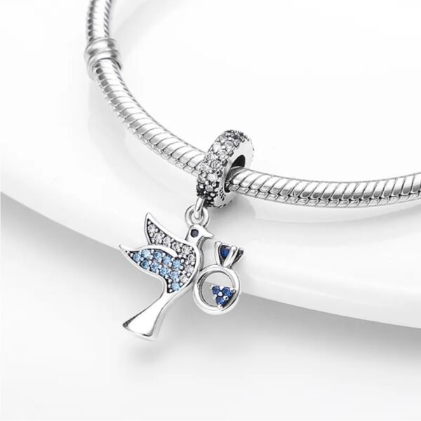 Zawieszka charms do pandory Srebro próby 925 Miłosny Ptak - obrazek 2