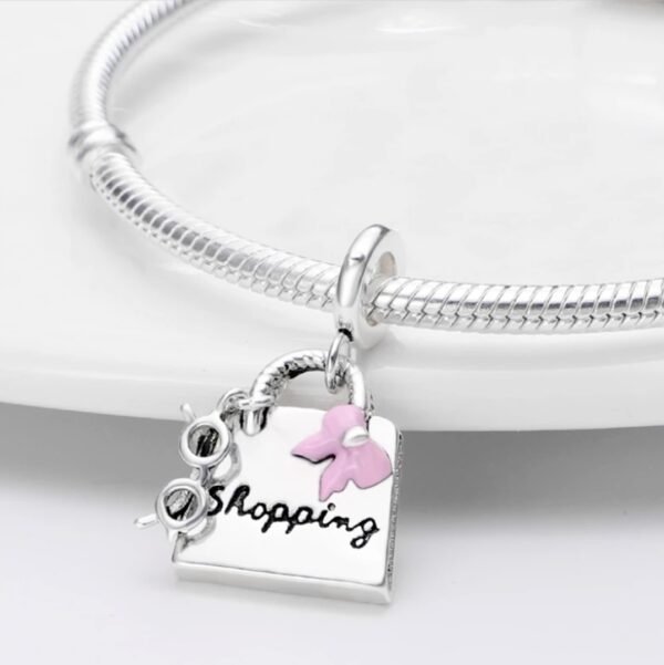 Zawieszka charms do pandory Srebro próby 925 Torebka Okluary - obrazek 2