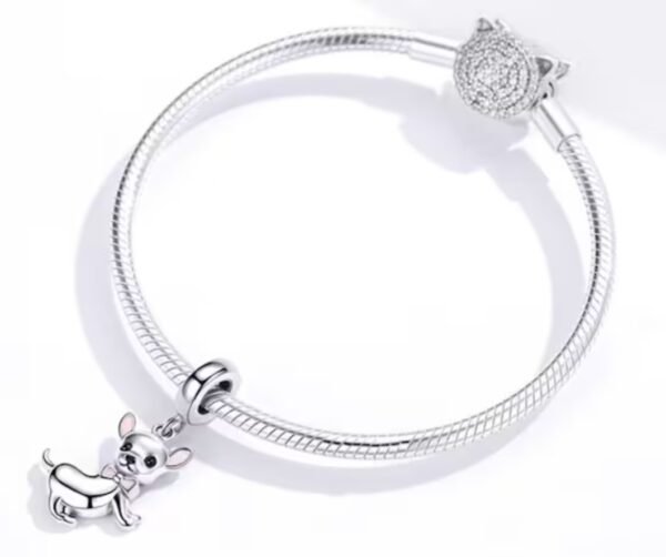 Zawieszka charms do pandory Srebro próby 925 Piesek Chihuahua - obrazek 3