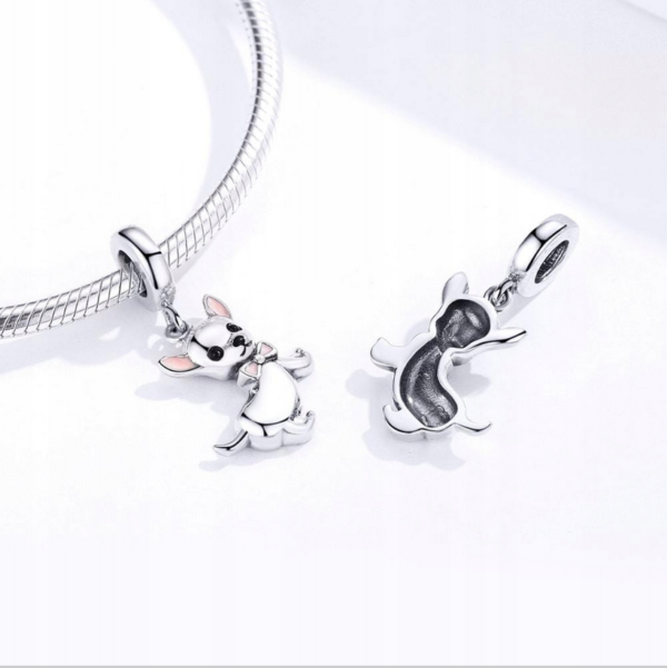 Zawieszka charms do pandory Srebro próby 925 Piesek Chihuahua - obrazek 2