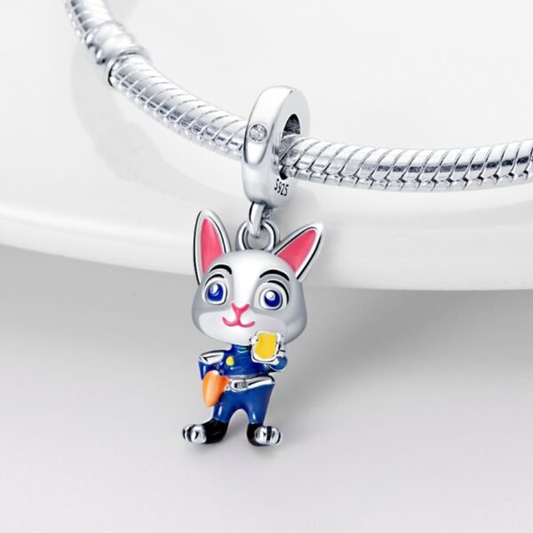 Zawieszka charms do pandory Srebro próby 925 Zając w marynarce - obrazek 2