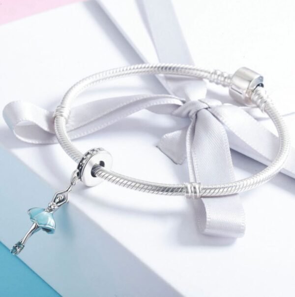 Zawieszka charms do pandory Srebro próby 925 Baletnica - obrazek 3