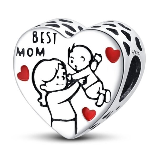 Zawieszka charms do pandory Srebro próby 925 Best Mom