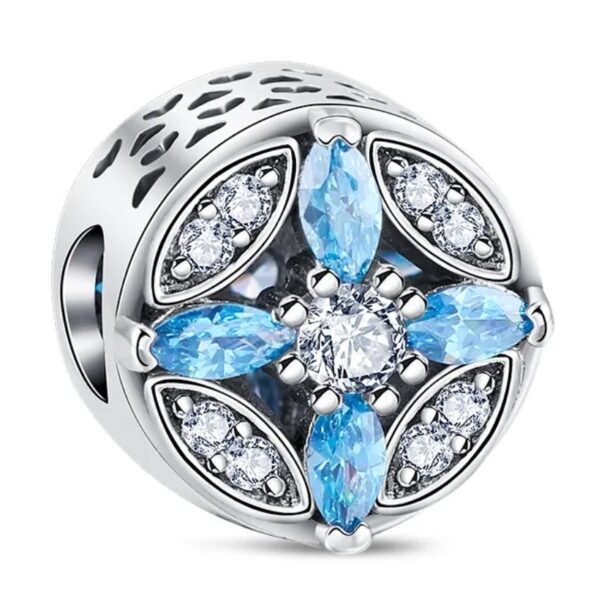 Zawieszka charms do pandory Srebro próby 925 Błękitny Krzyż
