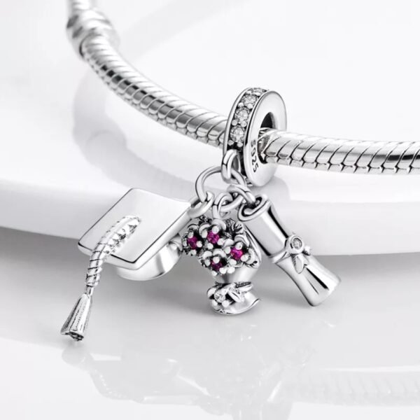 Zawieszka charms do pandory Srebro próby 925 Zakończenie Szkoły - obrazek 2