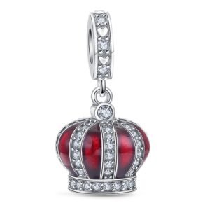 Zawieszka charms do pandory Srebro próby 925 Czerwona Korona