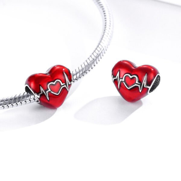 Zawieszka charms do pandory Srebro próby 925 Rytm Serca - obrazek 2