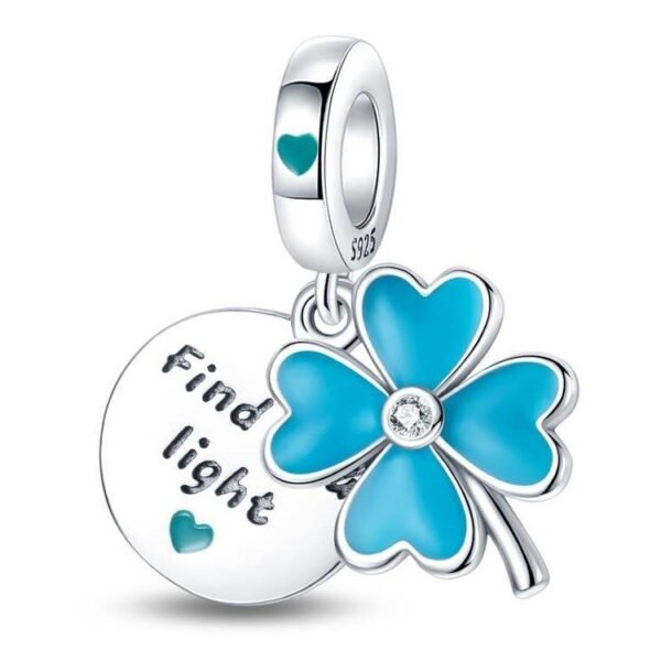 Zawieszka charms do pandory Srebro próby 925 Koniczynka