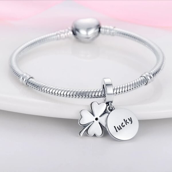 Zawieszka charms do pandory Srebro próby 925 Koniczynka - obrazek 3