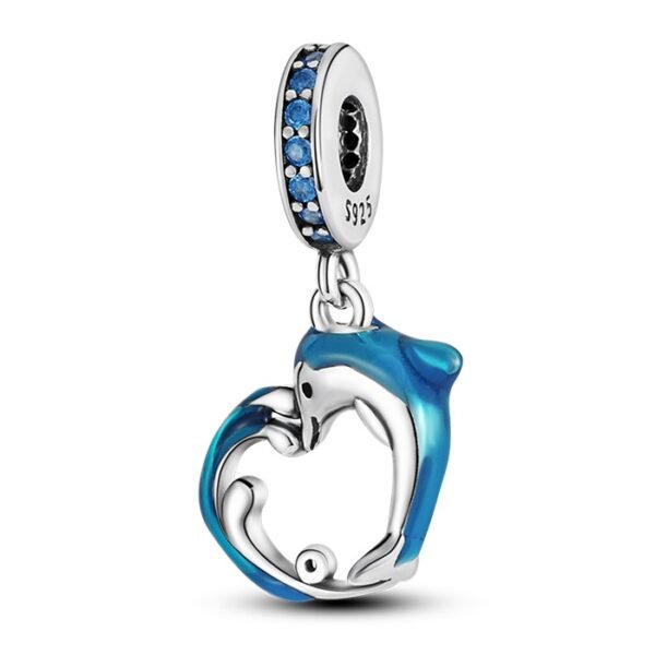 Zawieszka charms do pandory Srebro próby 925 Delfin i Fala