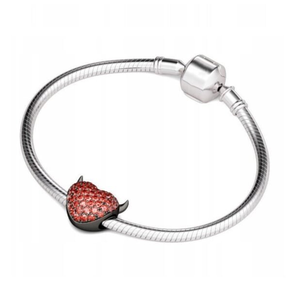 Zawieszka charms do pandory Srebro próby 925 Diabelskie Serce - obrazek 3