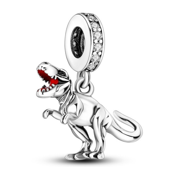 Zawieszka charms do pandory Srebro próby 925 Tyranozaur