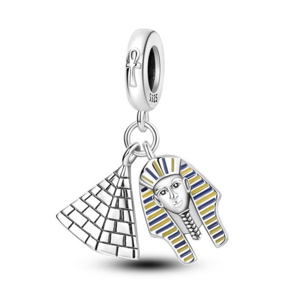 Zawieszka charms do pandory Srebro próby 925 Egipt Piramida Maska Tutanchamona