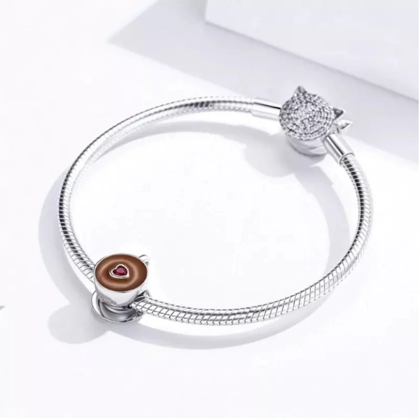 Zawieszka charms do pandory Srebro próby 925 Filiżanka Kawy - obrazek 3