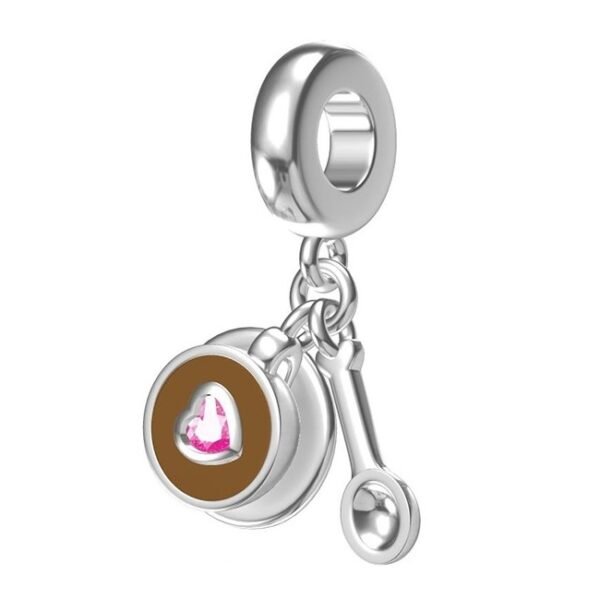 Zawieszka charms do pandory Srebro próby 925 Kawa