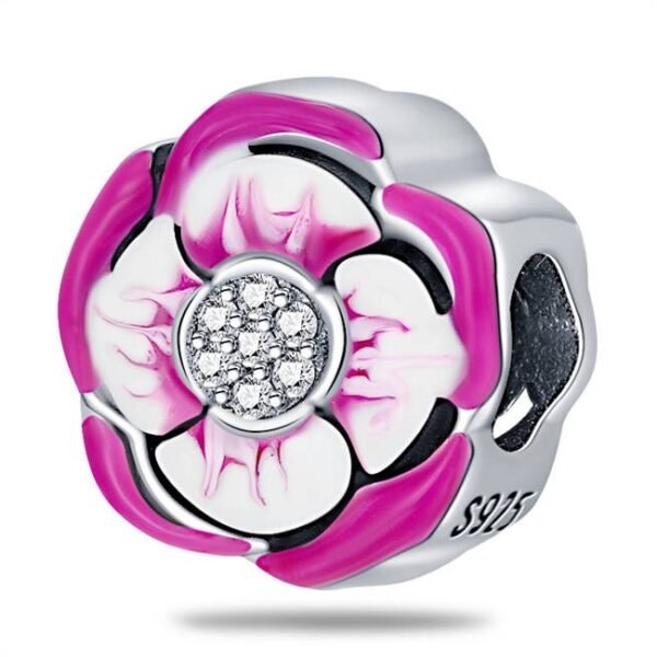 Zawieszka charms do pandory Srebro próby 925 Fioletowy Kwiat