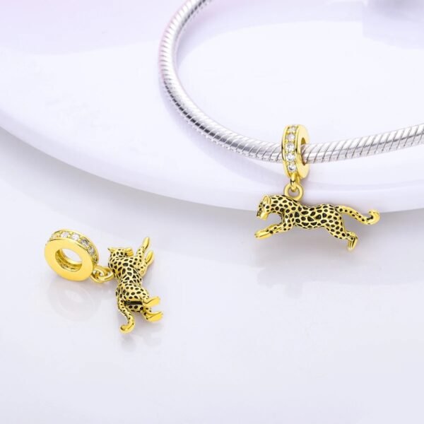 Zawieszka charms do pandory Srebro próby 925 Gepard - obrazek 2