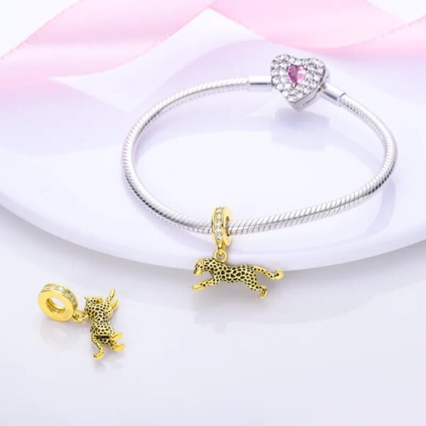 Zawieszka charms do pandory Srebro próby 925 Gepard - obrazek 3