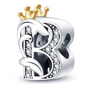 Zawieszka charms do pandory Srebro próby 925 Litera B