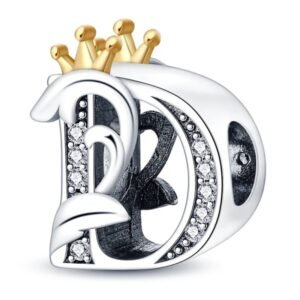 Zawieszka charms do pandory Srebro próby 925 Litera D