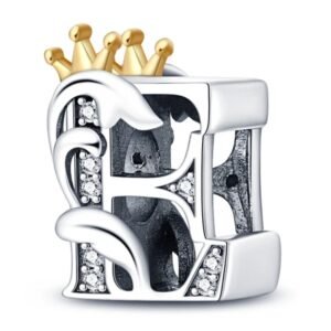 Zawieszka charms do pandory Srebro próby 925 Litera E