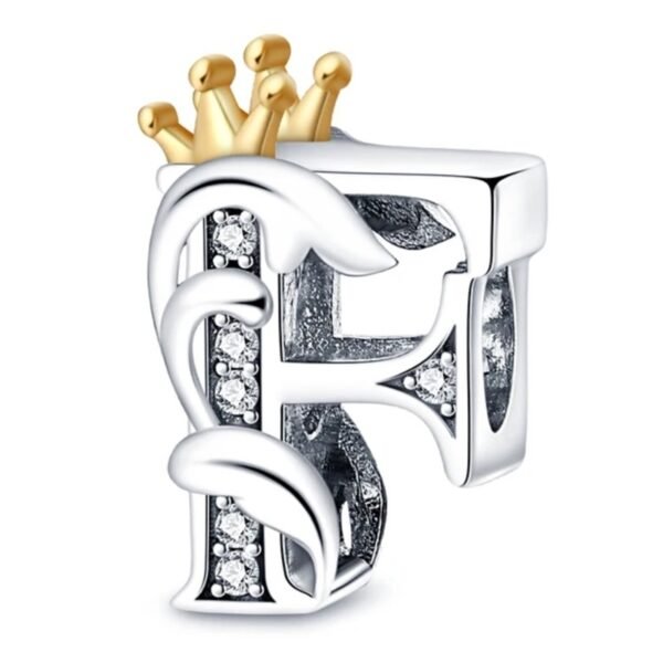 Zawieszka charms do pandory Srebro próby 925 Litera F