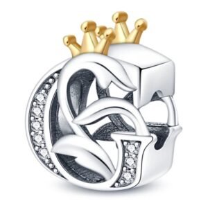 Zawieszka charms do pandory Srebro próby 925 Litera G