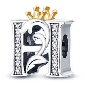 Zawieszka charms do pandory Srebro próby 925 Litera H