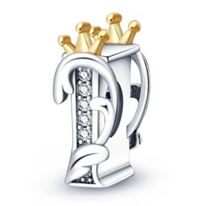 Zawieszka charms do pandory Srebro próby 925 Litera I